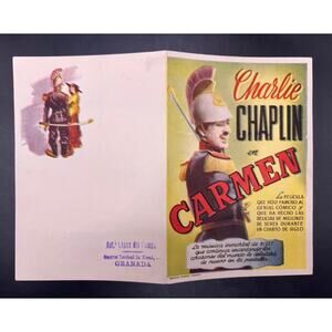 Spanish Charlie Chaplin Movie Herald Handbill A Burlesque on Carmen Hollywood